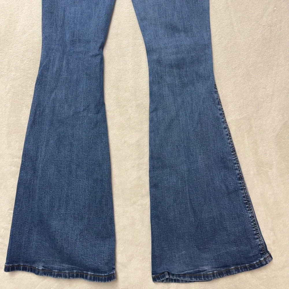Rock & Roll Denim Womens High Rise Flare Jeans W28 L34 Medium Wash Blue